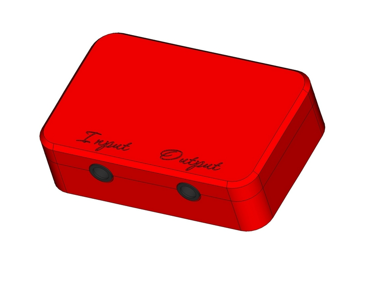 Modelisation-001 Modélisation (CAO/DAO) avec l'intégration d'une carte électronique audio.